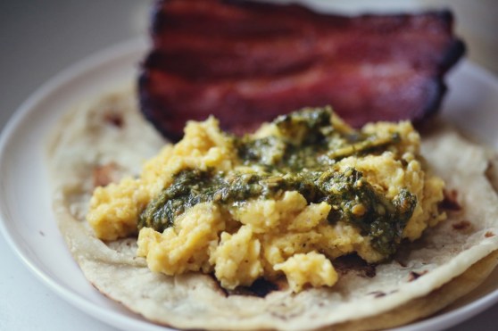 Soft Scrambled Eggs with Pesto