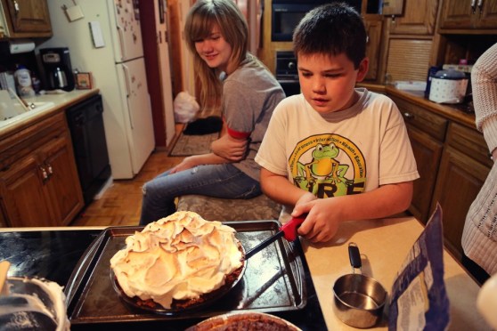 helping torch the pie