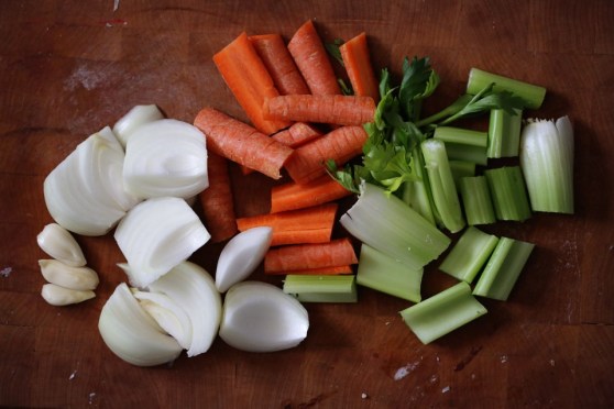 roughly chop the vegetables