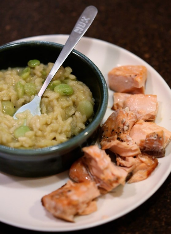 salmon and lima bean risotto - great for toddlers