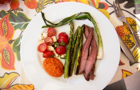 summer meal - romesco sauce