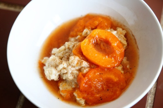 Coconut Milk Rice Pudding with Poached Apricots