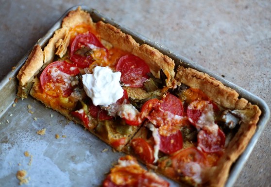 Green Chile Tomato Tart