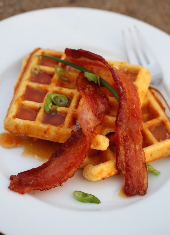 Smoked Gruyere Cornmeal Waffles
