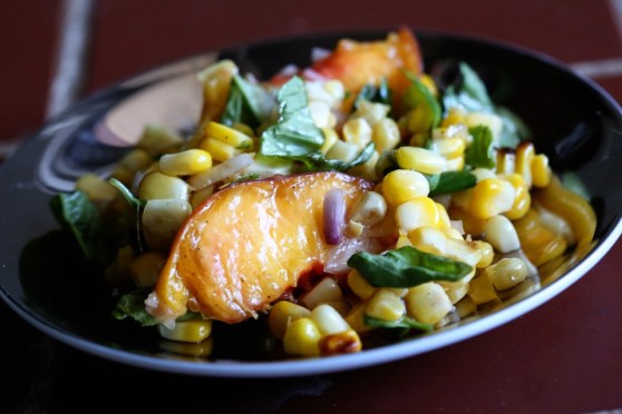 Grilled Peach and Corn Salad